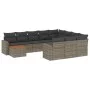 Set de sofás de jardín 11 pzas y cojines ratán sintético gris by , Modular outdoor sofas - Ref: Foro24-3224310, Price: 630,05...