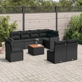Set de sofás de jardín 8 piezas y cojines ratán sintético negro by , Garden sets - Ref: Foro24-3224158, Price: 551,64 €, Disc...