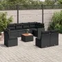8-teiliges Gartensofa-Set und Kissen aus schwarzem Kunststoff-Rattan. von , Gartensets - Ref: Foro24-3224158, Preis: 548,69 €...