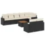 Set de sofás de jardín 8 piezas y cojines ratán sintético negro by , Garden sets - Ref: Foro24-3224208, Price: 542,99 €, Disc...
