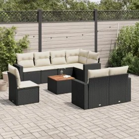 Set de sofás de jardín 8 piezas y cojines ratán sintético negro by , Garden sets - Ref: Foro24-3224215, Price: 542,99 €, Disc...