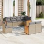 Juego de sofás de jardín con cojines beige 8 pzas ratán PE by , Garden sets - Ref: Foro24-3260246, Price: 541,97 €, Discount: %