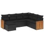 Garten-Essgruppe 7-teilig mit schwarzen Polstern aus synthetischem Rattan von , Gartensets - Ref: Foro24-3260284, Preis: 437,...