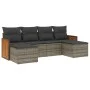 Gartenmöbel-Set, 6-teilig, mit grauen Polstern aus synthetischem Rattan. von , Gartensets - Ref: Foro24-3260303, Preis: 370,8...