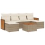 Set sofás de jardín 7 piezas y cojines ratán sintético beige by , Garden sets - Ref: Foro24-3260308, Price: 465,44 €, Discoun...