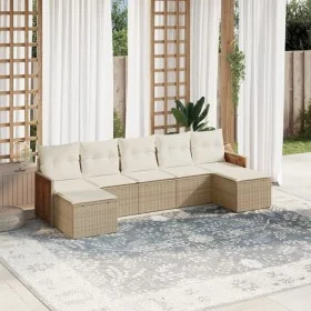 Set sofás de jardín 7 piezas y cojines ratán sintético beige by , Garden sets - Ref: Foro24-3260315, Price: 468,58 €, Discoun...