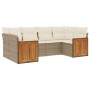 Juego de sofás jardín con cojines 6 pzas ratán sintético beige by , Garden sets - Ref: Foro24-3260343, Price: 460,07 €, Disco...