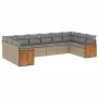 Gartensofa-Set mit 10-teiligen beigen Kissen aus synthetischem Rattan. von , Gartensets - Ref: Foro24-3260407, Preis: 626,53 ...