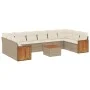 Set de sofás de jardín 11pzas con cojines ratán sintético beige by , Garden sets - Ref: Foro24-3260413, Price: 721,56 €, Disc...