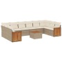 Set de sofás de jardín 11pzas con cojines ratán sintético beige by , Garden sets - Ref: Foro24-3260413, Price: 684,38 €, Disc...