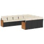 Gartensofa-Set, 10-teilig, mit schwarzen Kissen und synthetischem Rattan. von , Gartensets - Ref: Foro24-3260418, Preis: 596,...