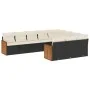 Gartensofa-Set, 10-teilig, mit schwarzen Kissen und synthetischem Rattan. von , Gartensets - Ref: Foro24-3260418, Preis: 599,...