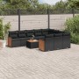 Set de sofás de jardín 11 pzas y cojines ratán sintético negro by , Garden sets - Ref: Foro24-3260424, Price: 649,27 €, Disco...