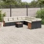 Set de sofás de jardín 11 pzas y cojines ratán sintético negro by , Garden sets - Ref: Foro24-3260439, Price: 637,39 €, Disco...