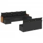 Gartensofa-Set, 10-teilig, mit schwarzen Kissen und synthetischem Rattan. von , Gartensets - Ref: Foro24-3260466, Preis: 556,...