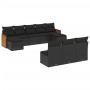 Set de sofás de jardín 10 pzas cojines ratán sintético negro by , Garden sets - Ref: Foro24-3260466, Price: 553,85 €, Discoun...