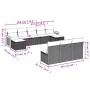 Gartensofa-Set, 10-teilig, mit schwarzen Kissen und synthetischem Rattan. von , Gartensets - Ref: Foro24-3260466, Preis: 556,...