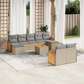 Juego de sofás jardín con cojines beige 10 pzas ratán sintético by , Garden sets - Ref: Foro24-3260491, Price: 639,12 €, Disc...