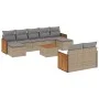 Gartensofa-Set mit 10-teiligen beigen Kissen aus synthetischem Rattan. von , Gartensets - Ref: Foro24-3260491, Preis: 639,12 ...