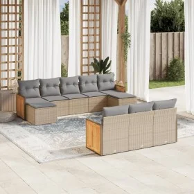 Gartensofa-Set mit 10-teiligen beigen Kissen aus synthetischem Rattan. von , Gartensets - Ref: Foro24-3260498, Preis: 649,18 ...