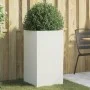 Blumenkübel aus weißem Stahl, 42x38x75 cm. von , Töpfe und Pflanzgefäße - Ref: Foro24-841578, Preis: 75,98 €, Rabatt: %