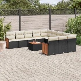 Set de sofás de jardín 12 piezas cojines ratán sintético negro by , Garden sets - Ref: Foro24-3260516, Price: 745,84 €, Disco...