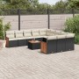 12-teiliges Gartensofa-Set mit schwarzen Kissen aus synthetischem Rattan. von , Gartensets - Ref: Foro24-3260516, Preis: 747,...