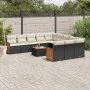 Set de sofás de jardín 12 piezas cojines ratán sintético negro by , Garden sets - Ref: Foro24-3260516, Price: 745,84 €, Disco...