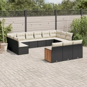 Set de sofás de jardín y cojines 13 pzas ratán sintético negro by , Garden sets - Ref: Foro24-3260537, Price: 789,65 €, Disco...