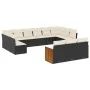 Set de sofás de jardín y cojines 13 pzas ratán sintético negro de , Conjuntos de jardín - Ref: Foro24-3260537, Precio: 789,65...