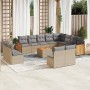 Set sofás de jardín con cojines 13 pzas ratán sintético beige by , Garden sets - Ref: Foro24-3260561, Price: 794,64 €, Discou...