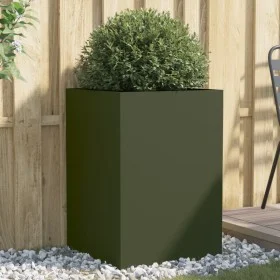 Pflanzgefäß aus olivgrünem Stahl, 52x48x75 cm. von , Töpfe und Pflanzgefäße - Ref: Foro24-841586, Preis: 77,91 €, Rabatt: %