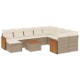 Set de sofás de jardín 11pzas con cojines ratán sintético beige by , Garden sets - Ref: Foro24-3260644, Price: 755,80 €, Disc...