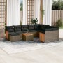 Gartensofagarnitur 11-teilig mit grauen Kissen aus synthetischem Rattan. von , Gartensets - Ref: Foro24-3260646, Preis: 652,8...