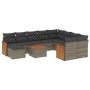 Gartensofagarnitur 11-teilig mit grauen Kissen aus synthetischem Rattan. von , Gartensets - Ref: Foro24-3260646, Preis: 652,8...