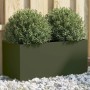 Pflanzgefäß aus olivgrünem Stahl, 62x30x29 cm. von , Töpfe und Pflanzgefäße - Ref: Foro24-841592, Preis: 45,88 €, Rabatt: %