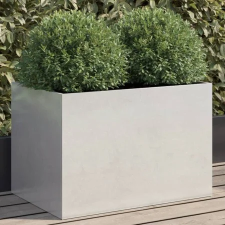Jardinera de acero inoxidable plateado 62x40x39 cm de , Maceteros y jardineras - Ref: Foro24-841599, Precio: 63,66 €, Descuen...
