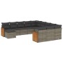 Gartensofagarnitur 12-teilig mit grauen Polstern aus synthetischem Rattan. von , Gartensets - Ref: Foro24-3260667, Preis: 755...