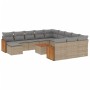 Set sofás de jardín con cojines 13 pzas ratán sintético beige by , Garden sets - Ref: Foro24-3260673, Price: 837,59 €, Discou...