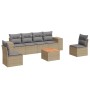 Set sofás de jardín 7 piezas y cojines ratán sintético beige by , Garden sets - Ref: Foro24-3225394, Price: 404,61 €, Discoun...