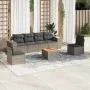 Set de sofás de jardín 7 piezas con cojines ratán PE gris by , Garden sets - Ref: Foro24-3257726, Price: 425,82 €, Discount: %