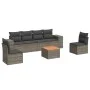 Set de sofás de jardín 7 piezas con cojines ratán PE gris by , Garden sets - Ref: Foro24-3257726, Price: 425,82 €, Discount: %