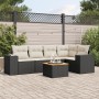 Set de sofás de jardín 6 piezas y cojines ratán sintético negro by , Garden sets - Ref: Foro24-3257764, Price: 377,98 €, Disc...