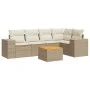 Gartensofa-Set mit 6-teiligen Kissen aus synthetischem Rattan in Beige. von , Gartensets - Ref: Foro24-3257766, Preis: 458,54...