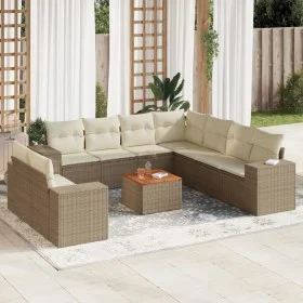 Juego de sofás jardín con cojines beige 10 pzas ratán sintético by , Garden sets - Ref: Foro24-3257843, Price: 790,87 €, Disc...