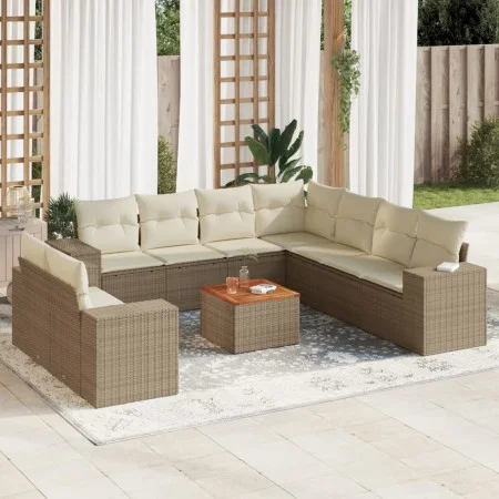 Juego de sofás jardín con cojines beige 10 pzas ratán sintético by , Garden sets - Ref: Foro24-3257843, Price: 790,87 €, Disc...