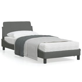 Bed frame with headboard in dark gray fabric 90x200 cm by , Beds and slatted bases - Ref: Foro24-373106, Price: 112,30 €, Dis...