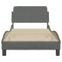 Bed frame with headboard in dark gray fabric 90x200 cm by , Beds and slatted bases - Ref: Foro24-373106, Price: 102,40 €, Dis...