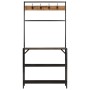 Perchero madera maciza mango y hierro 90x35x180 cm de , Percheros para sombreros y abrigos - Ref: Foro24-358568, Precio: 97,1...