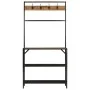 Perchero madera maciza mango y hierro 90x35x180 cm by , Hat and coat racks - Ref: Foro24-358568, Price: 96,33 €, Discount: %